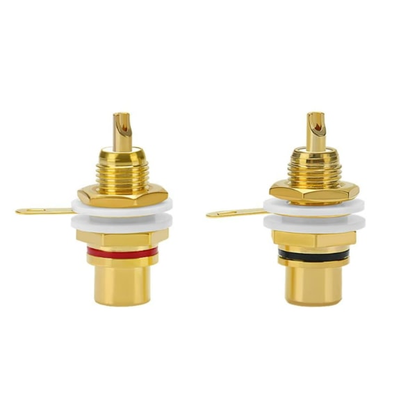 10 stk. RCA-terminaler, guldbelagte kobber RCA-terminaler, RCA DXGHC