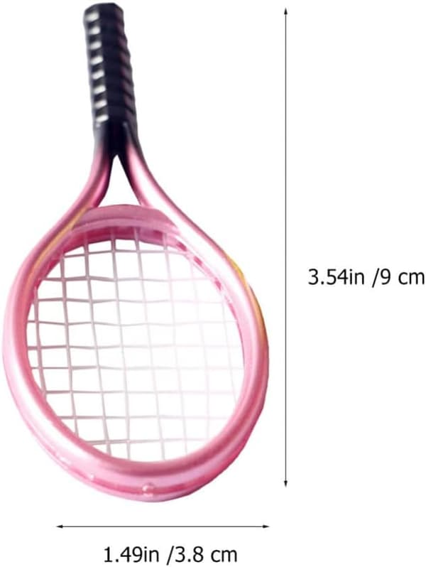 2 Sæt Mini Tennis Ketsjer og Bold Sæt 1:12 Miniature Tennis Sæt