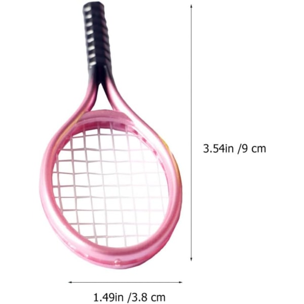 2 sett Mini Tennis Racket og Ballsett 1:12 Miniatyr Tennissett