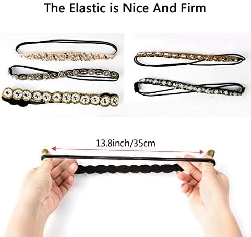 6 stk. Rhinestone Elastiske Pandebånd Bohemia Elastisk Pandebånd DXGHC