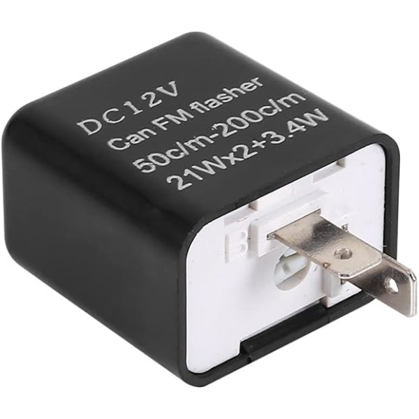 2-polet Blinkrelais, (Sort) 12V Universal Justerbar Elektronisk F