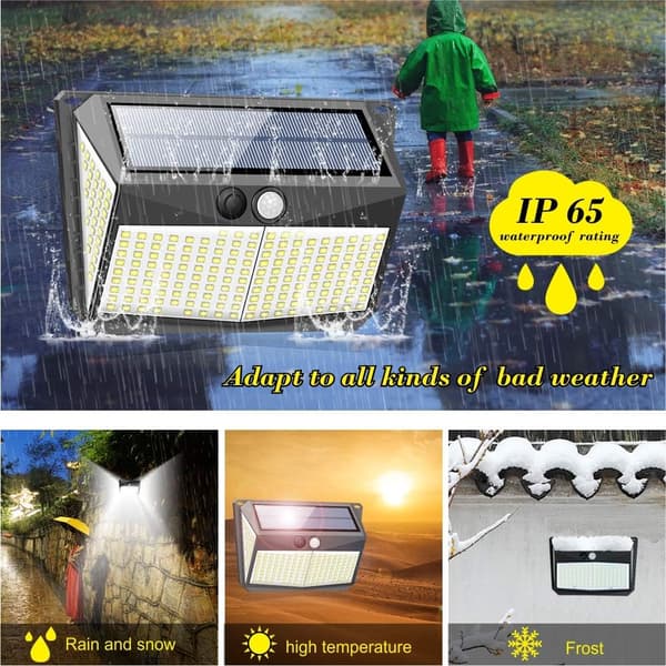 228 LED Solcellelys Utendørs med Bevegelsessensor Sol DXGHC