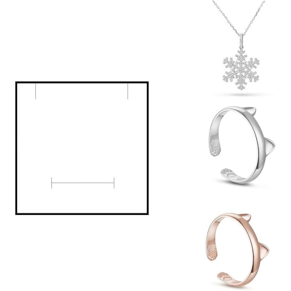 8-pack Kraft Kvadratiska Kartong Smyckeskrin Marmorvit Halsband P