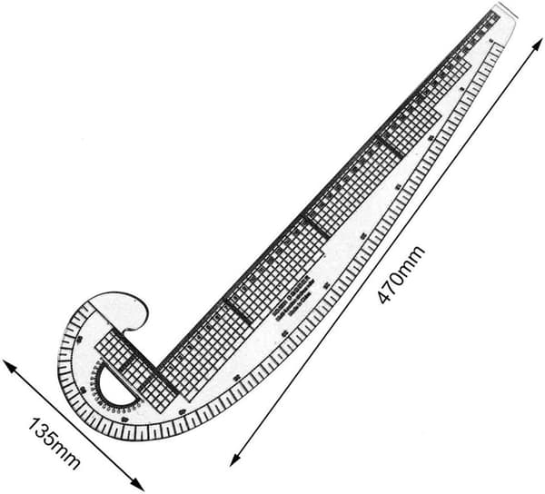 Multifunktionel 6501 Plastik Sy-Lineal Fransk Kurve Måler Regel