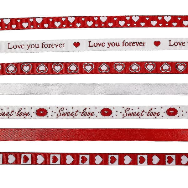 7 st Valentine Ribbons Trims Printed Grosgrain Ribbons Multi DXGHC