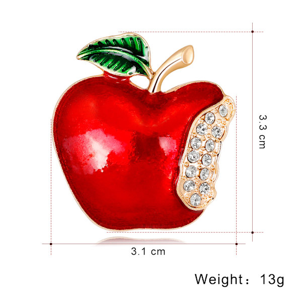Kreativa jultillbehör, tecknad äppelbrosch, ping an