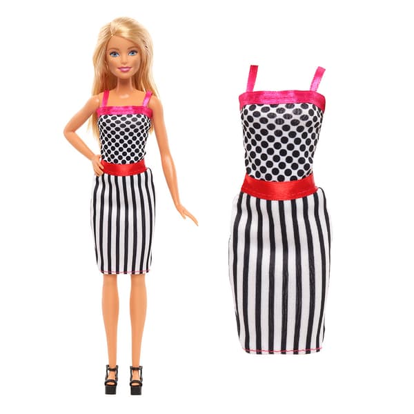 Barbie modekostume, 10 dele, 10 dukketilbehør, til barn