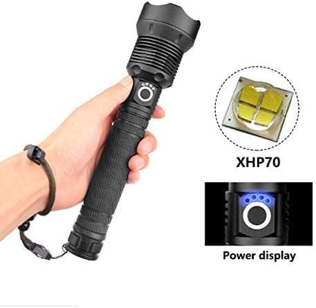 Super Tehokas LED-Taskulamppu, 90000 Lumenia Latautuva Taskulamppu XHP70 S