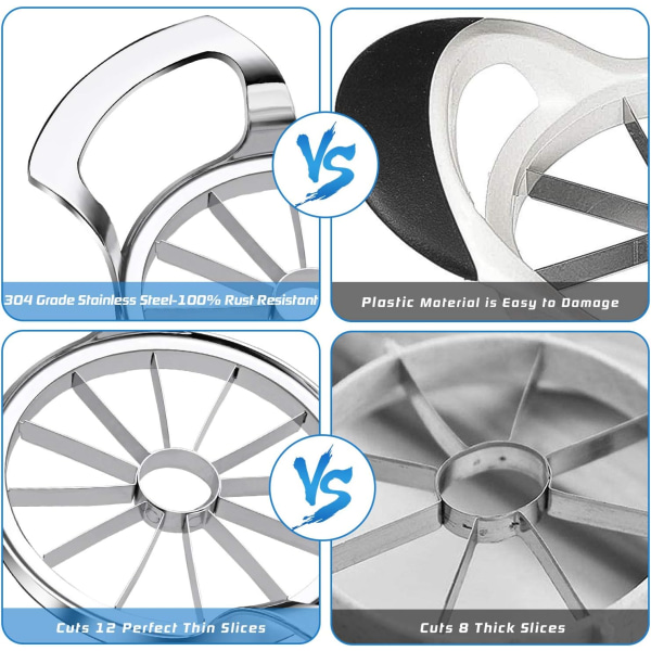 Eplekutter i rustfritt stål - Eplekjerne- og pære-kutter - Forbedret versjon