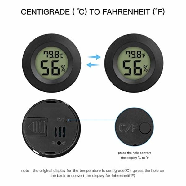 2-pack Mini Termometer Hygrometer Kylskåp Frys Elektronisk,ta