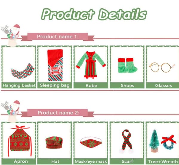 1 set med 30 cm Barbie docka leksak och tomte jultomte kombination s