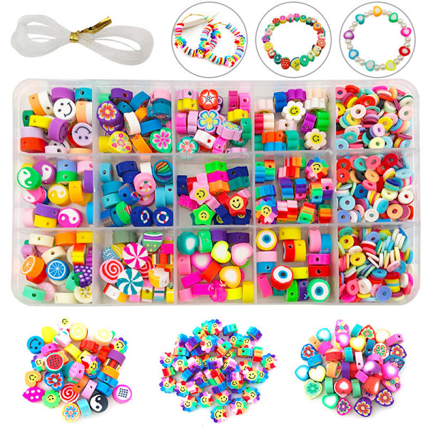 990 stycken mjuka keramikpärlor set Mjuka keramikpärlor DIY set B