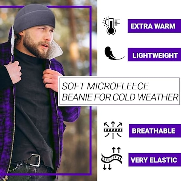 Taktisen Fleece-pipo – Lämmin talvihattu – Unisex – Matala profiili M