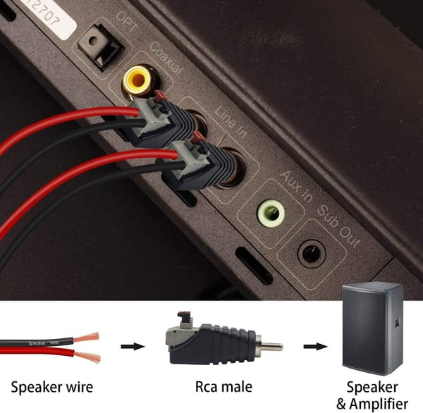 Phono Højttaler RCA Han og Hun til AV 2 Terminal Hun Vid