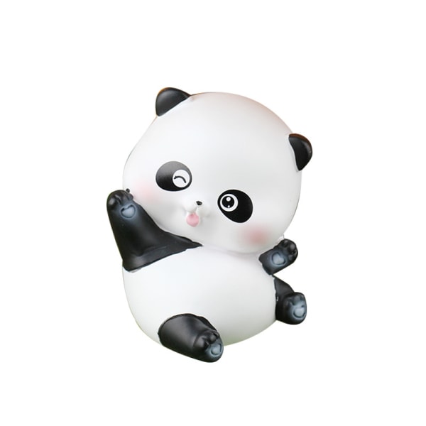 Panda-rulla mini-prydnader i resin, söta och gulliga tecknade figurer för bil