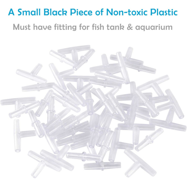 40 stk. Akvarium Luftventil Slangeforbindelse Hvid Plastik Inline