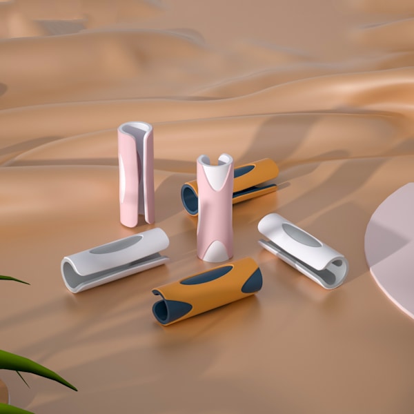 6 st (Rosa vit) Plast Sängöverdrag Grepp Halksäkra Täcke C