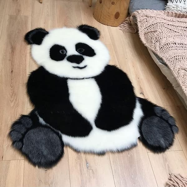 Panda Faux Fur Shag Gulvtæpper, Bløde og Silkebløde Shaggy Gulvtæpper