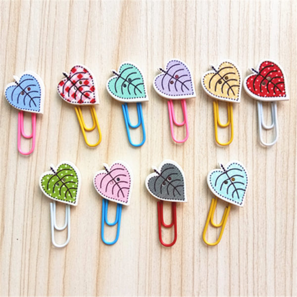 100pcs Creative Color Hair Ball Paper Clip Love Sun Flower Zou Ju