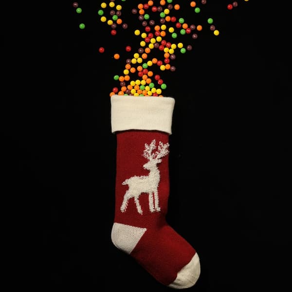 2 st Reindeer Hängande Strumpor Julgåvor Stickade Ull