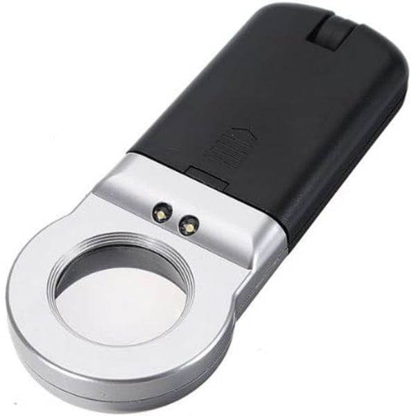 2 kpl Kultaseppäluuppeja 30mm 16X Linssi Suurennuslasi Tasku Taitettava LED Li