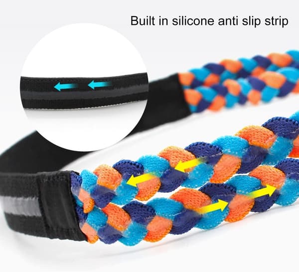 2 stycken flätade sportpannband Elastiskt stretchpannband Komfort