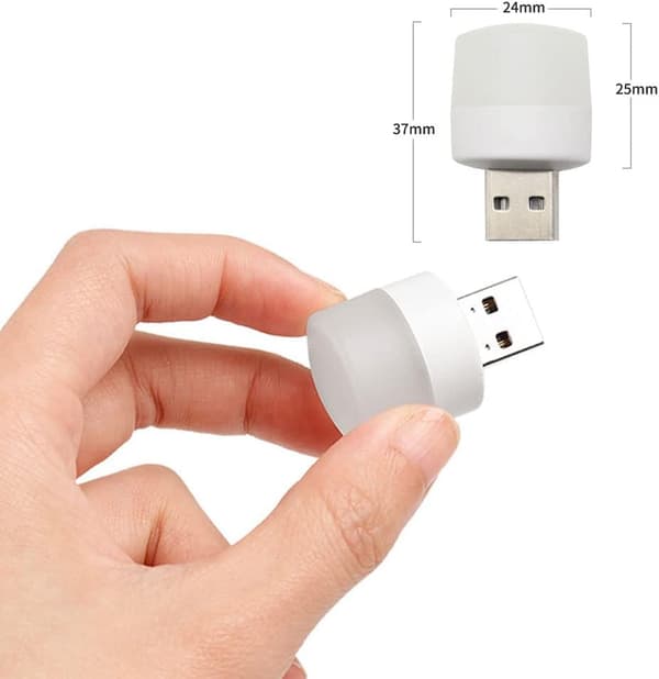 12 Pak Mini USB LED Natlys, Sensorfri, Stikkontakt, Varmt Hvidt