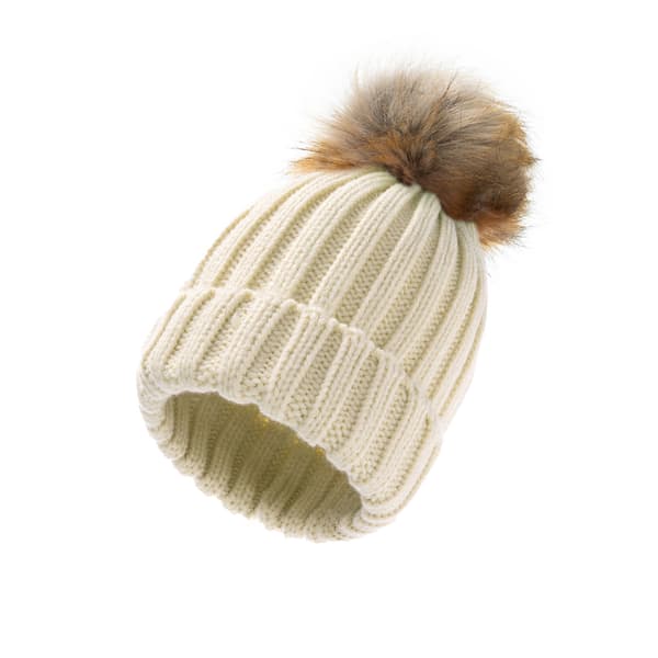 Khaki vintermössa varm stickad mössa set huvud enkel bollkeps