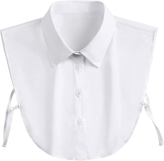 Avtakbar hvit krage skjorte for kontor dame jenter Dickey Half B