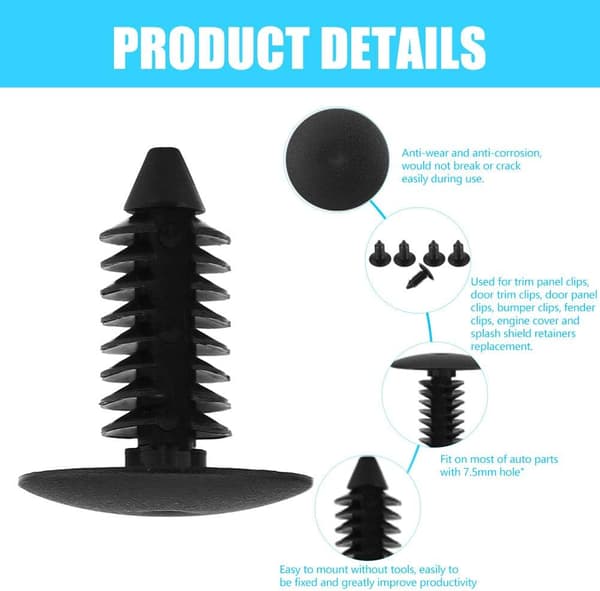 Plastklips 8mm, Plastklips Festespenner Klips DXGHC