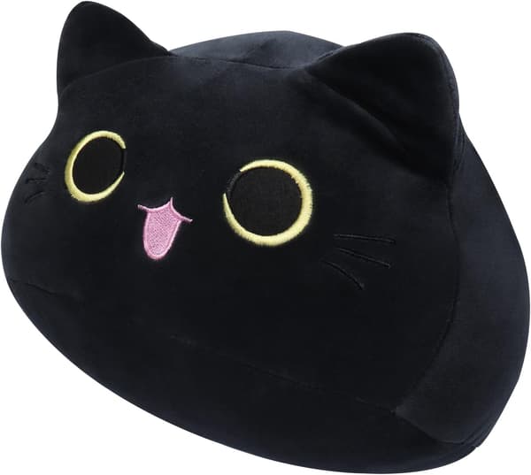 Plush Katt Kosedyr, Svart Katt Pluss Pute Søt Stuffet