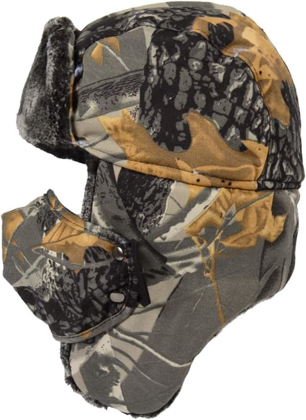 Vinter Camouflage Bomber Trapper Hat, varm øre-jumper hat med Wi