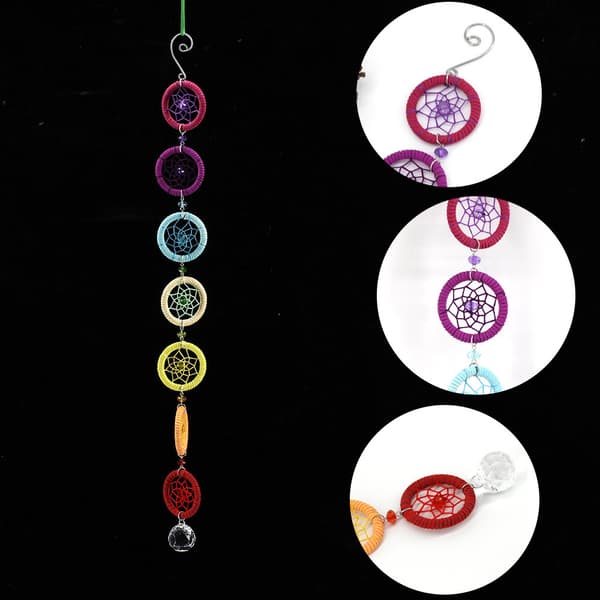 7 Chakra Regnbue Drømmfangere med Krystal Prismer til Bilvindue