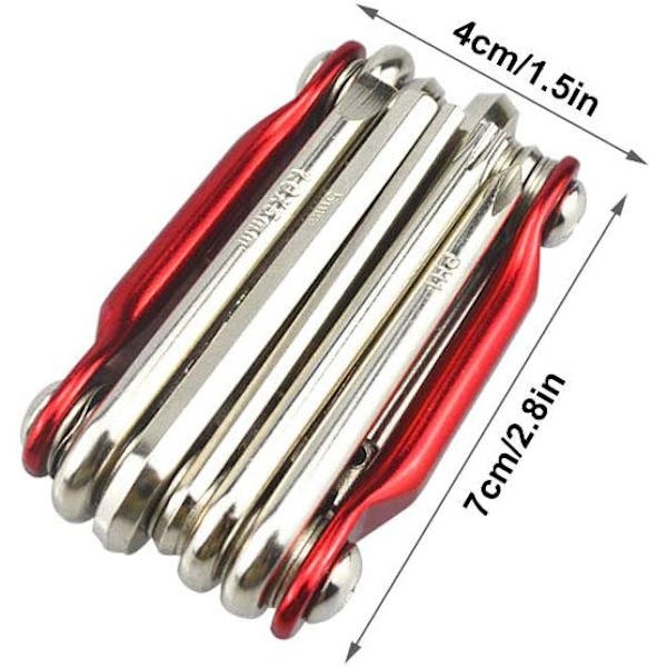 2-pack 11-i-1 Multifunktionellt Cykelreparationsverktyg, Mini Cykel Multiverktyg