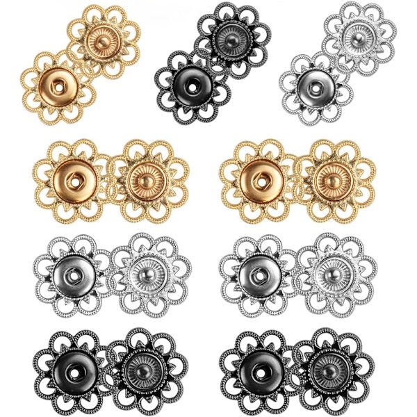 30 Par Syknapper i Metal med Blomstrende Design, Messing, DXGHC