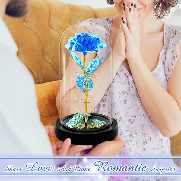Led Enchanted Galaxy Rose Evig 24k Guldfolie Blomst Med Fe
