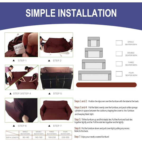 Trykkstretch Sofa Trekk, Moderne Anti-Skli 3-seters Elastisk Sofa Trekk