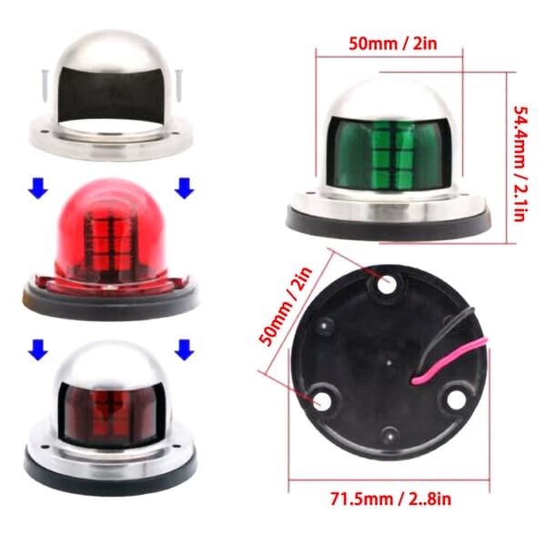 2 stk. Navigation 8 LED Marine Bow Båd 12V Yacht Pontoon Lys