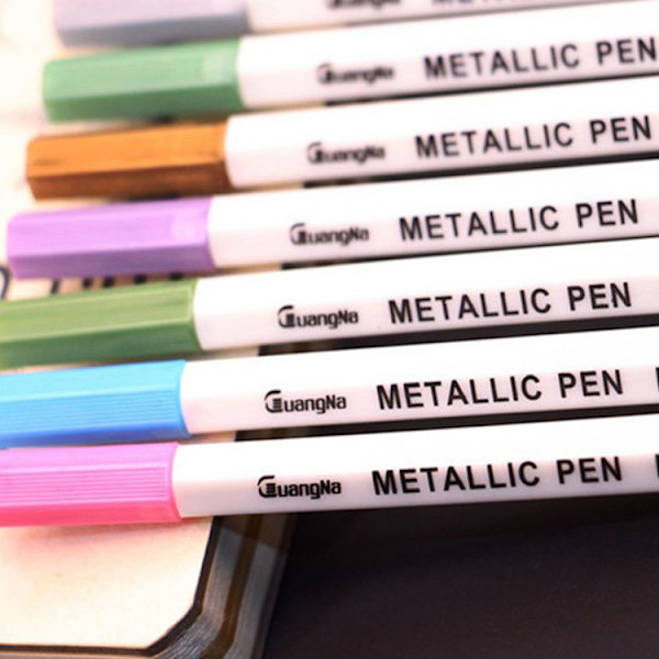 10 stk metall vannbaserte maling notatpenn for gjestebok