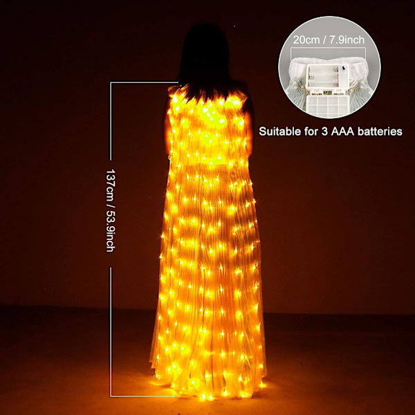 LED-lampor för magedans Isis-vingar - Bellydance Glow Angel dans W
