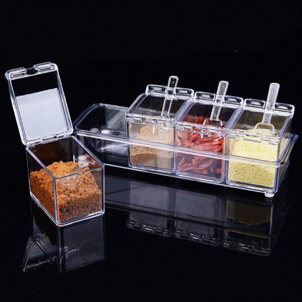 Kryddburksset Transparent Salt Kryddburk, Kryddburkar Kök C