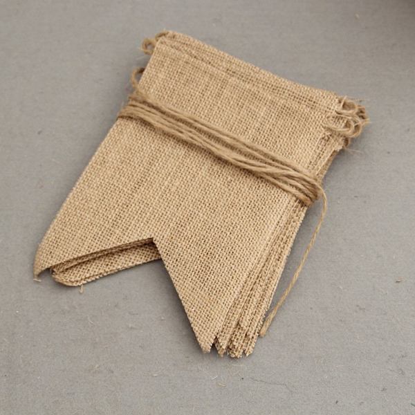 24-sidet Burlap Swallowtail Flag til Dåb Bryllup Fest Indendørs