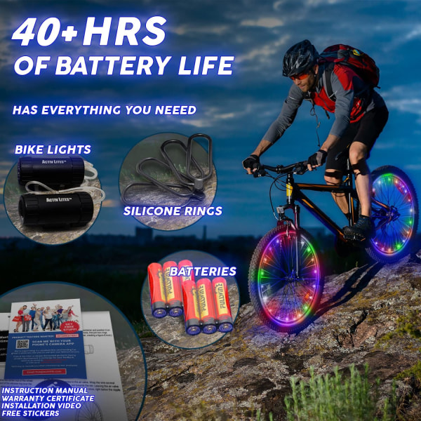 2-pack belysta LED-cykelhjuldäckljus LED Hot Wheels L