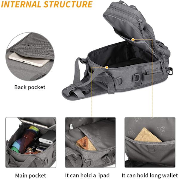Taktisk Sling Bröstpack Molle Ryggsäck Mini Ryggsäck Assault Pac