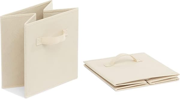 Sett med 2 sammenleggbare oppbevaringskuber, Beige DXGHC