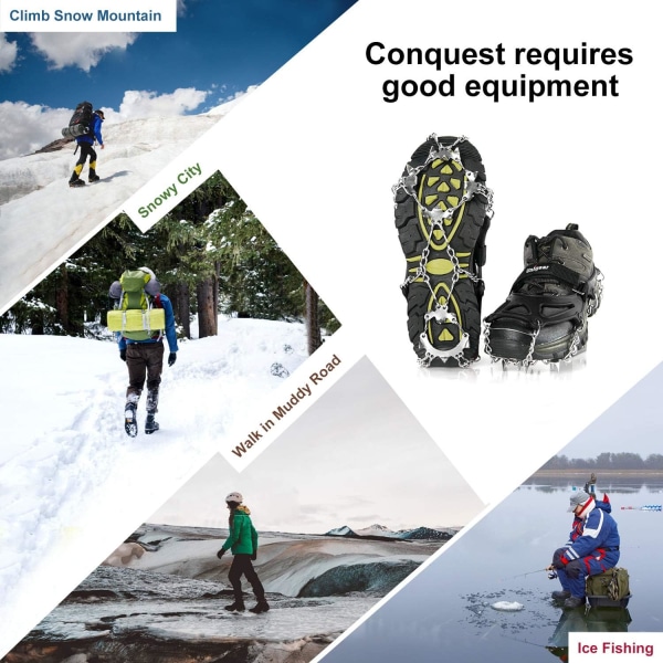 201 Rostfritt Stål Svetsade Snökedjor Nitton Tänder Isgrepp, St