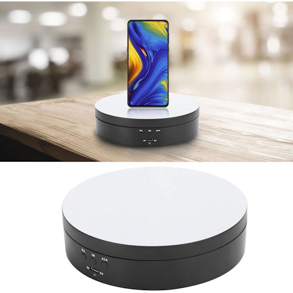 Roterende Display Stativ, 360 Grader, 3 Hastigheder, USB Oplader, 5.43\"