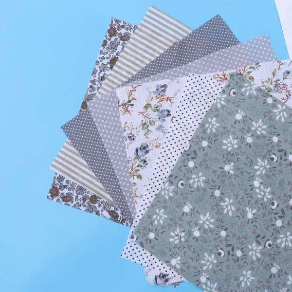 7 stk stoffkvadrater blader bomulls patchwork håndverk DIY sy Scr
