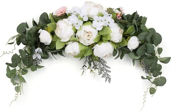 Rustik Konstgjord Blomma Krans för Bröllop - 76 cm - Pion DXGHC