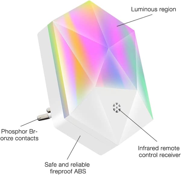 LED nattlys, barnas LED nattlys elektrisk støpsel, RGB Ch